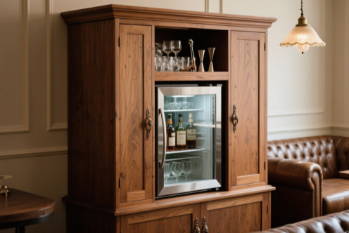 small bar cabinet with fridge