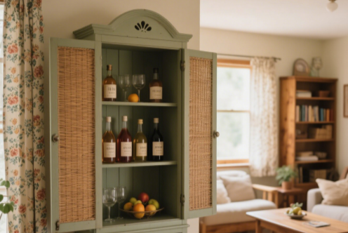 small corner bar cabinet