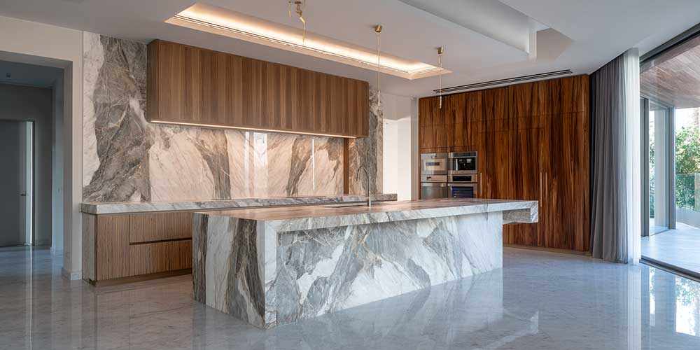 Marble island countertop