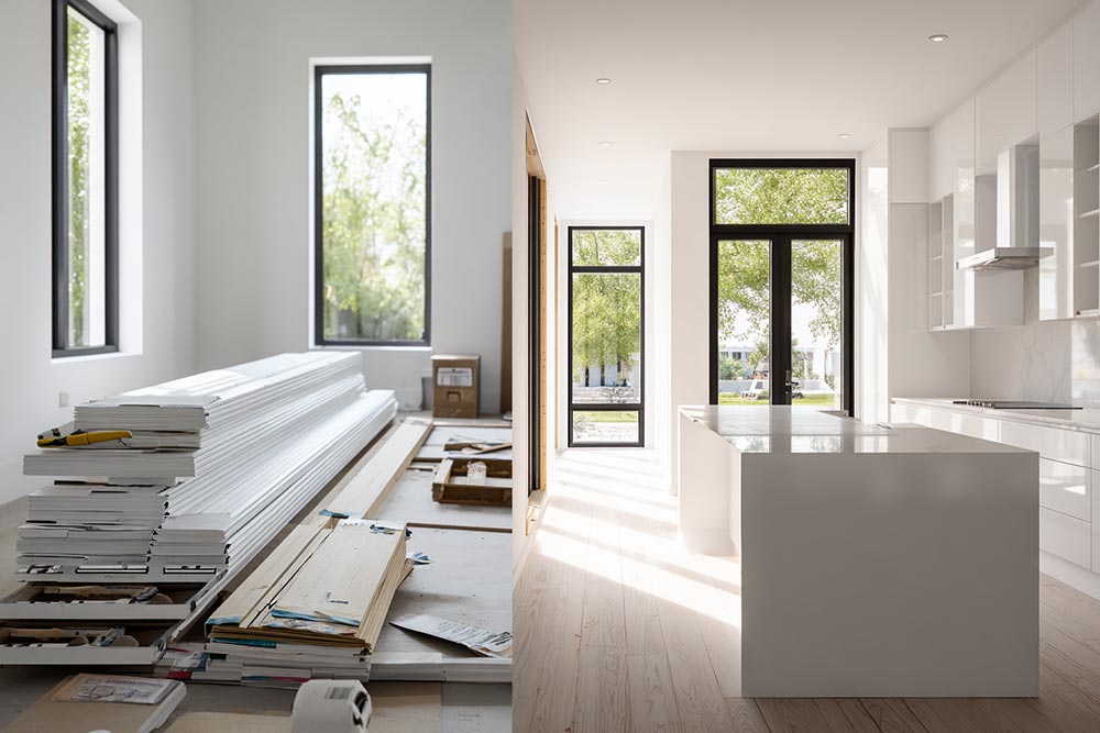 Flat pack cabinets installation method