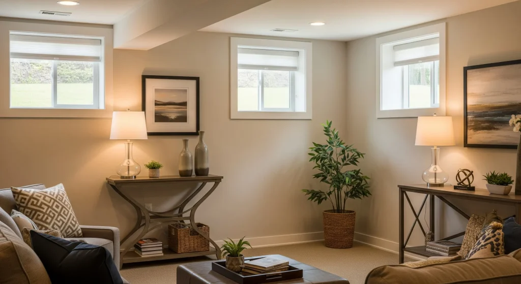 Basement emergency escape window planned by net clear opening