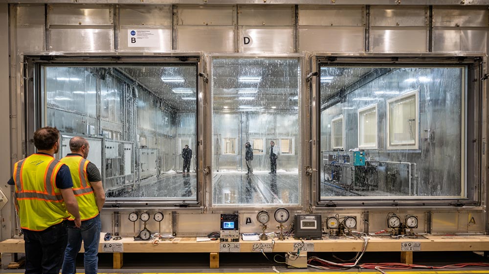 Impact testing of a complete hurricane window assembly