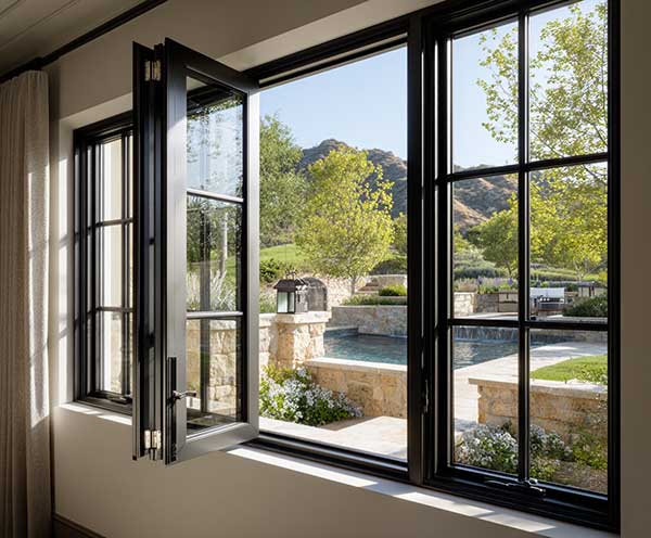Aluminum casement windows
