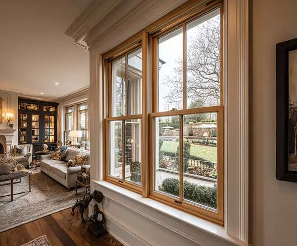 Aluminum clad wood double hung window