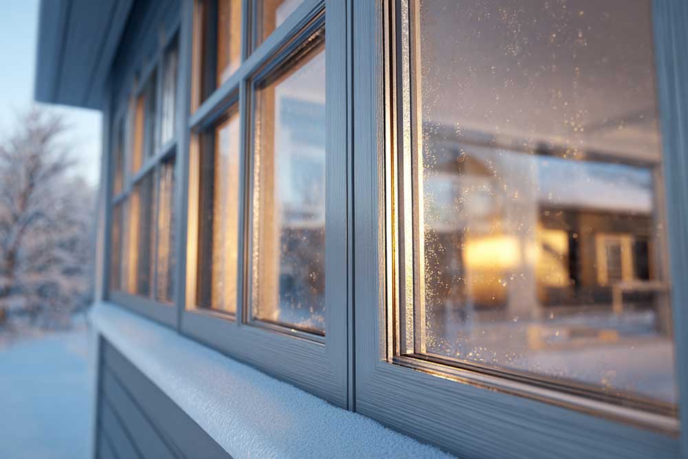 Triple-glazed insulated window for cold weather
