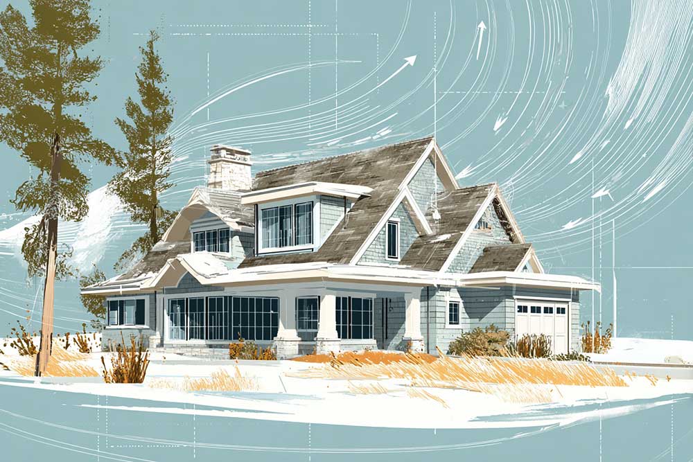 Window facade planning for cold and windy climates