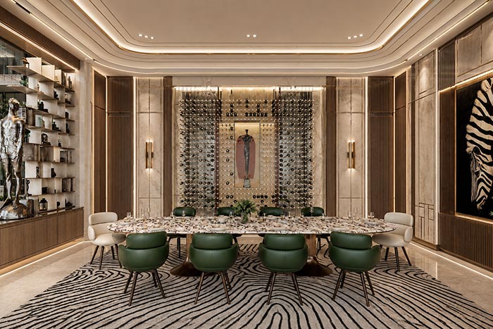 Dining room luxury wall panel design