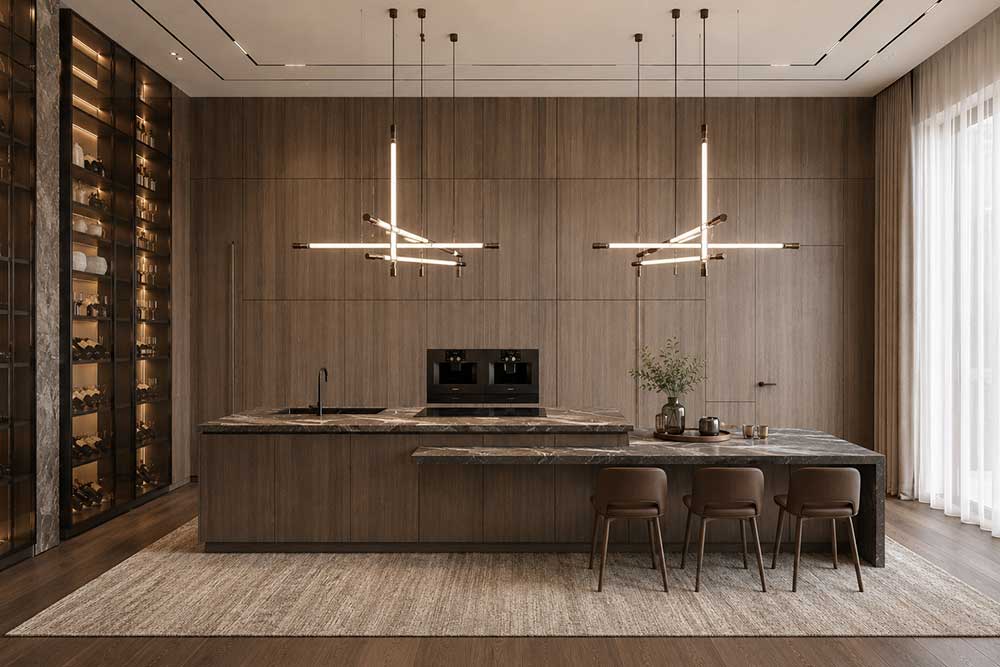 Local designer and material supplier workflow for a custom home interior
