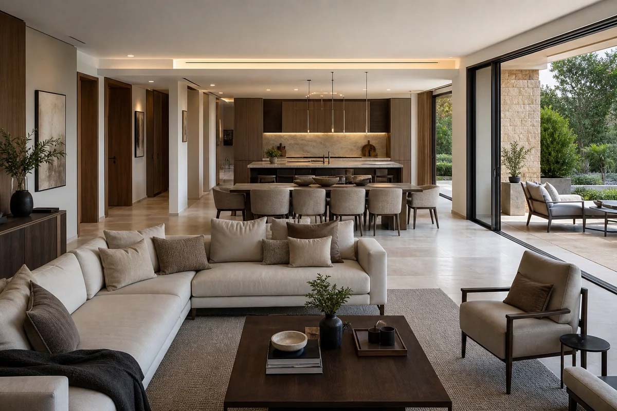 Luxury home layout with open living spaces