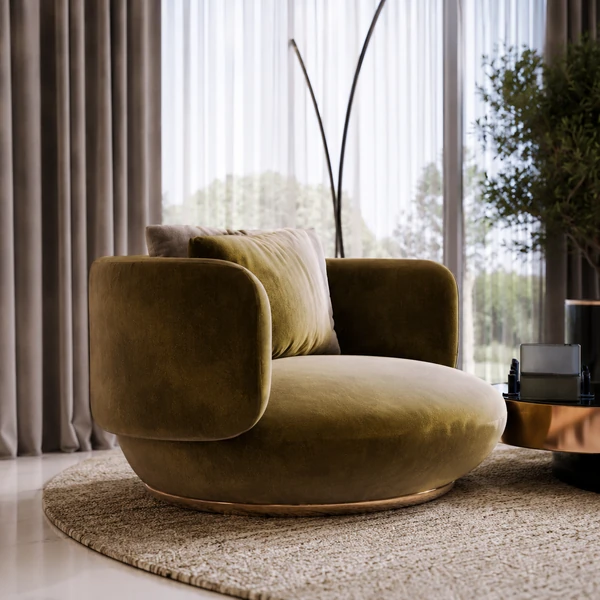 Luxury green accent chair